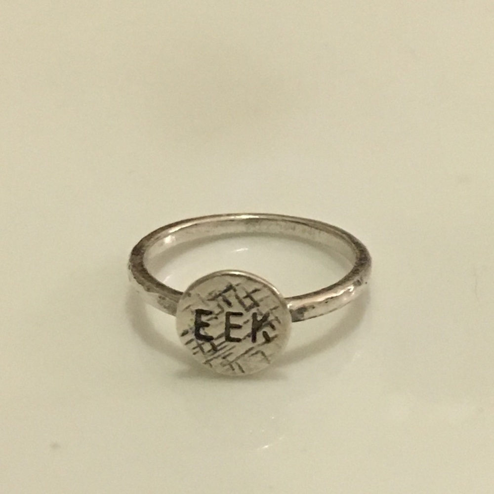 “Eek” dainty sterling silver ring - 5